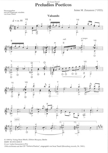 Preludios Poeticos für Gitarre Preludios Poeticos für Gitarre