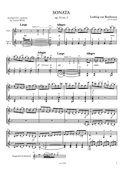 Sonata op. 31 no. 2 for two guitars Sonata op. 31 no. 2 for two guitars