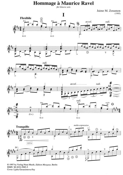 Hommage à Maurice Ravel für Gitarre Hommage à Maurice Ravel für Gitarre