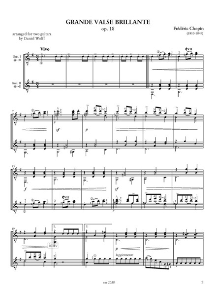 Grande Valse Brillante op. 18 - Valse op. 64 no. 2 for two guitars Grande Valse Brillante op. 18 - Valse op. 64 no. 2 for two guitars