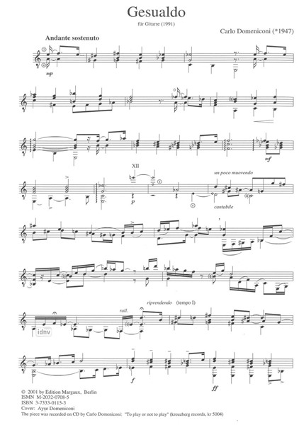 Gesualdo für Gitarre solo Gesualdo für Gitarre solo