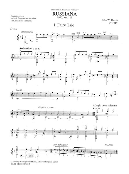 Russiana für Gitarre op. 119 (1995) Russiana für Gitarre op. 119 (1995)