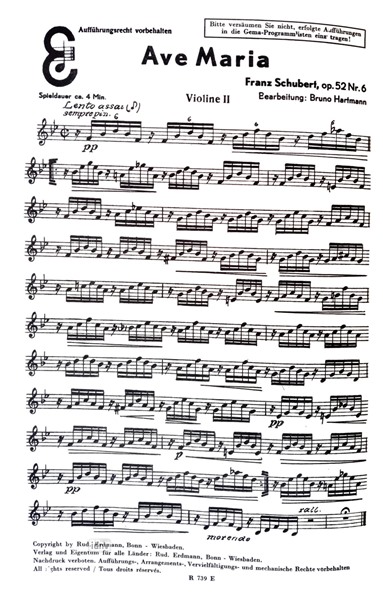 Ständchen / Ave Maria für Salon-Orchester Ergänzungsstimmen großes Orchester Ständchen / Ave Maria für Salon-Orchester Ergänzungsstimmen großes Orchester