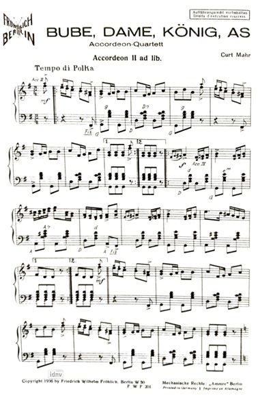 Bube, Dame, König, As für Akkordeon-Duo Bube, Dame, König, As für Akkordeon-Duo