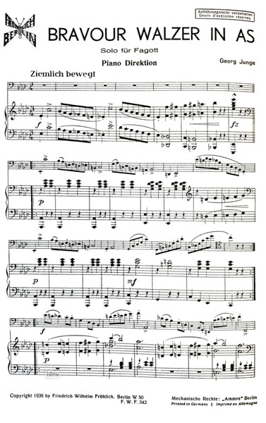 Bravour Walzer in As für Fagott und Klavier Bravour Walzer in As für Fagott und Klavier