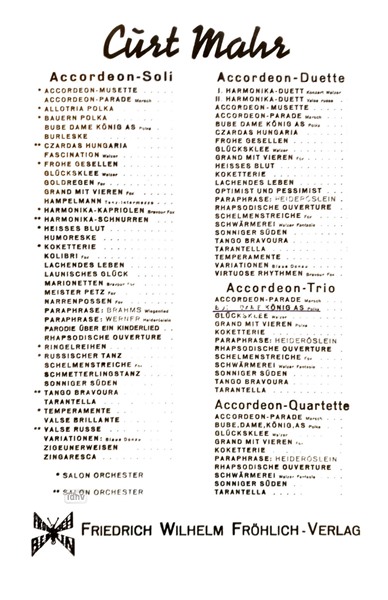 Bube, Dame, König, As für Akkordeon-Duo Bube, Dame, König, As für Akkordeon-Duo