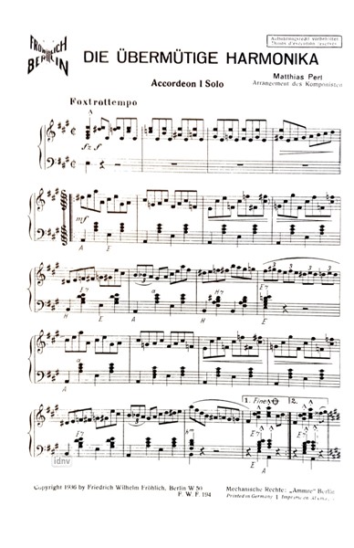 Die übermütige Harmonika für Akkordeon Die übermütige Harmonika für Akkordeon