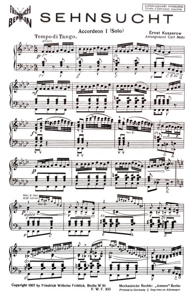 Sehnsucht für Akkordeon-Trio Sehnsucht für Akkordeon-Trio