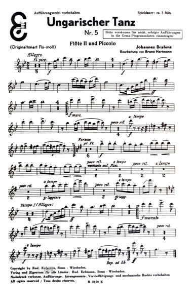 Ungarischer Tanz Nr. 5 für Salon-Orchester Ergänzungsstimmen großes Orchester Ungarischer Tanz Nr. 5 für Salon-Orchester Ergänzungsstimmen großes Orchester