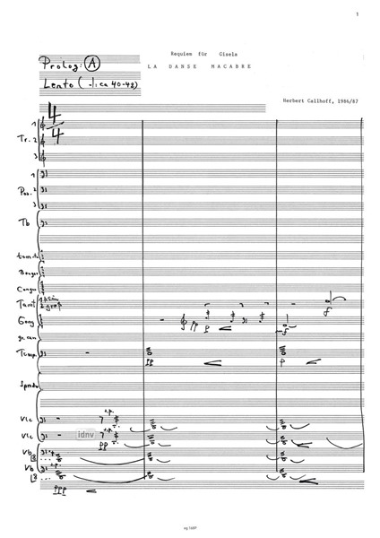 La Danse macabre für Vokalquartett, Sprecher, gem Chor und großes Orchester (1986/87) La Danse macabre für Vokalquartett, Sprecher, gem Chor und großes Orchester (1986/87)