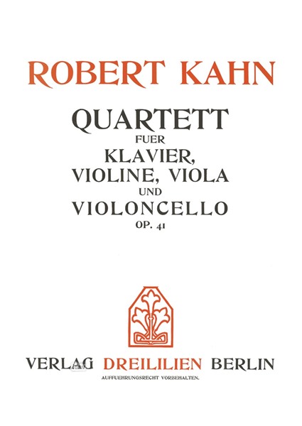 Quartett c-Moll Op. 41 für Klavier und Streicher Quartett c-Moll Op. 41 für Klavier und Streicher
