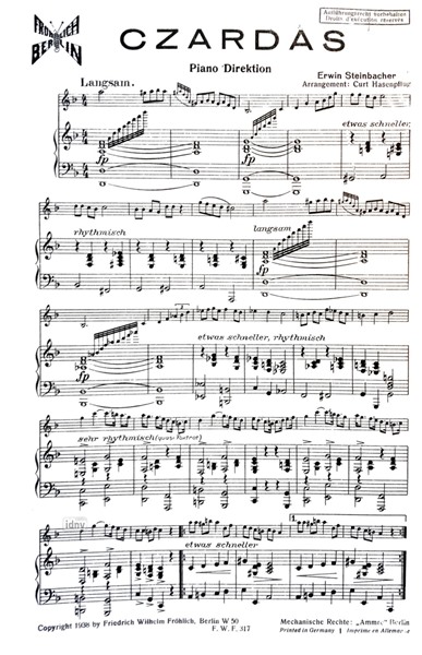 Czardas für Saxophon und Klavier