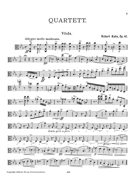 Quartett c-Moll Op. 41 für Klavier und Streicher Quartett c-Moll Op. 41 für Klavier und Streicher