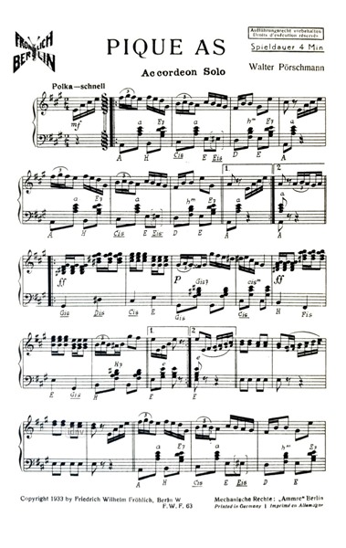 Pique As - Polka für Akkordeon Pique As - Polka für Akkordeon