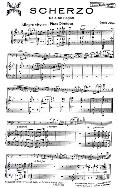 Scherzo (Solo für Fagott) für Fagott und Klavier Scherzo (Solo für Fagott) für Fagott und Klavier