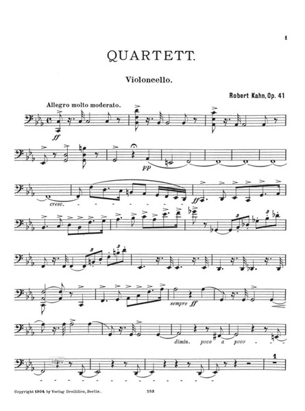 Quartett c-Moll Op. 41 für Klavier und Streicher Quartett c-Moll Op. 41 für Klavier und Streicher