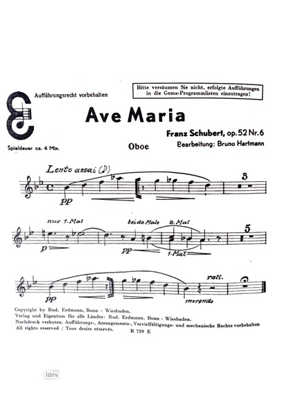 Ständchen / Ave Maria für Salon-Orchester Ergänzungsstimmen großes Orchester Ständchen / Ave Maria für Salon-Orchester Ergänzungsstimmen großes Orchester