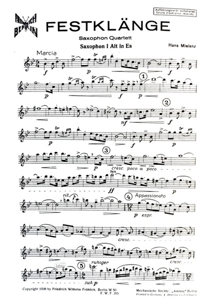 Festklänge für Saxophon-Quartett Festklänge für Saxophon-Quartett