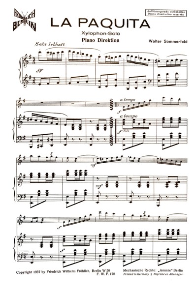 La Paquita für Xylophon und Klavier