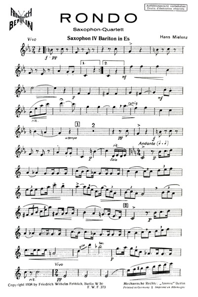 Rondo für Saxophon-Quartett Rondo für Saxophon-Quartett