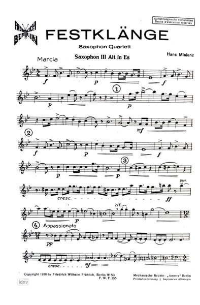 Festklänge für Saxophon-Quartett Festklänge für Saxophon-Quartett