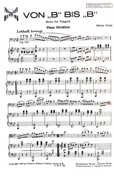 Von 'B'bis 'B' für Fagott und Klavier Von 'B'bis 'B' für Fagott und Klavier