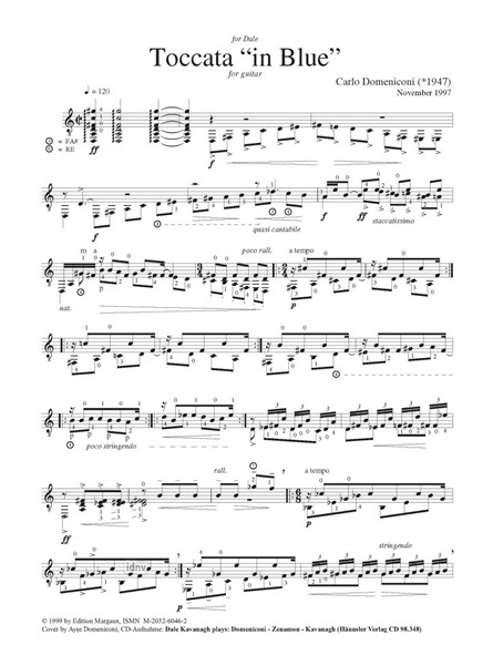 Toccata "in blue" for Solo Guitar Toccata "in blue" for Solo Guitar
