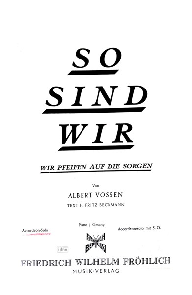 So sind wir für Akkordeon So sind wir für Akkordeon