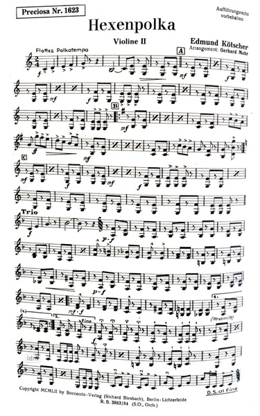 Dorfmusikanten / Hexenpolka für Salon-Orchester Ergänzungsstimmen großes Orchestesr Dorfmusikanten / Hexenpolka für Salon-Orchester Ergänzungsstimmen großes Orchestesr