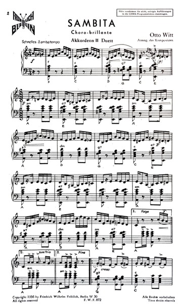 Sambita für Akkordeon-Trio Sambita für Akkordeon-Trio