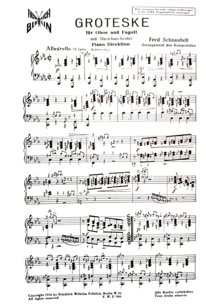 Groteske für Oboe und Fagott mit Klavierbegleitung Groteske für Oboe und Fagott mit Klavierbegleitung