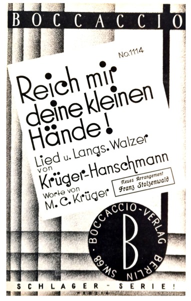 Reich mir deine kleinen Hände! für Salon-Orchester Reich mir deine kleinen Hände! für Salon-Orchester