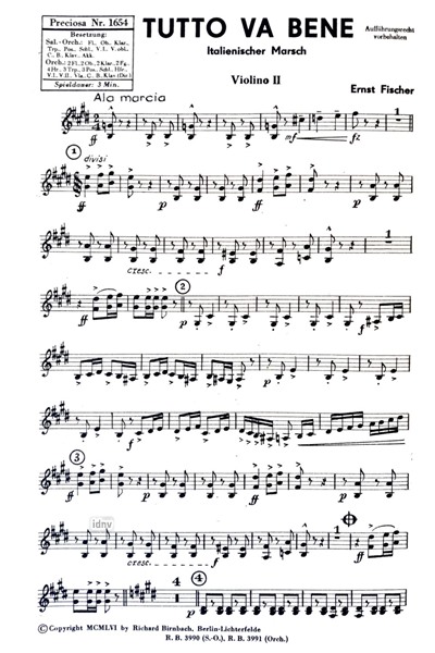 Tutto Va Bene für großes Orchester - Ergänzungsstimmen großes Orchester Tutto Va Bene für großes Orchester - Ergänzungsstimmen großes Orchester