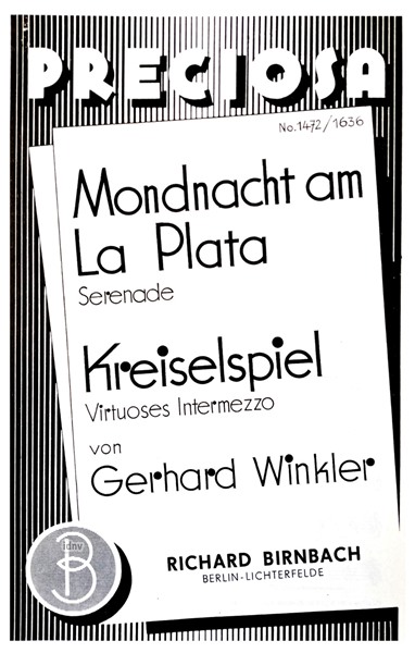 Mondnacht am La Plata / Kreiselspiel für Salon-Orchester Ergänzungsstimmen großes Orchester Mondnacht am La Plata / Kreiselspiel für Salon-Orchester Ergänzungsstimmen großes Orchester
