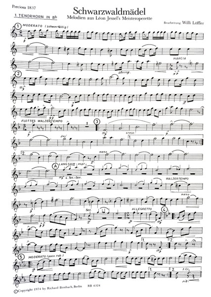Schwarzwaldmädel Melodien für Blasorchester Schwarzwaldmädel Melodien für Blasorchester