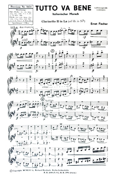 Tutto Va Bene für großes Orchester - Ergänzungsstimmen großes Orchester Tutto Va Bene für großes Orchester - Ergänzungsstimmen großes Orchester