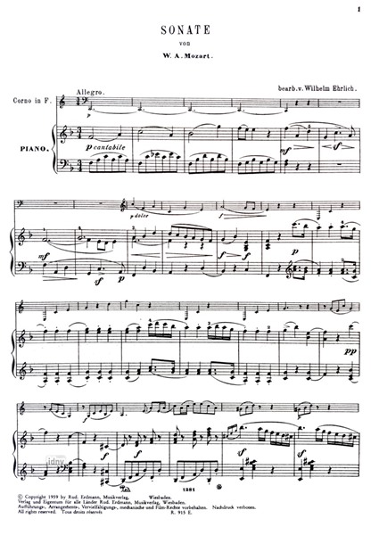 Sonate Nr. 6 für Horn und Klavier Sonate Nr. 6 für Horn und Klavier