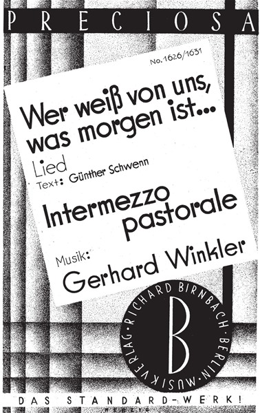 Wer weiß von uns was morgen ist / Intermezzo pastorale für Salon-Orchester - Ergänzungsstimmen großes Orchester Wer weiß von uns was morgen ist / Intermezzo pastorale für Salon-Orchester - Ergänzungsstimmen großes Orchester