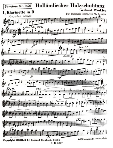 Holländischer Holzschuhtanz / Sizilianisches Ständchen für Blasorchester Holländischer Holzschuhtanz / Sizilianisches Ständchen für Blasorchester