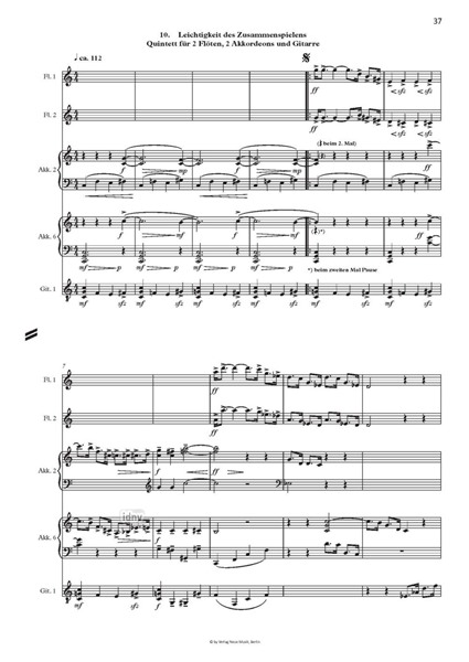 Schach für zwei Flöten, zwei Blockflöten, sieben Akkordeons, zwei Gitarren und drei Violinen (1996/97) Schach für zwei Flöten, zwei Blockflöten, sieben Akkordeons, zwei Gitarren und drei Violinen (1996/97)