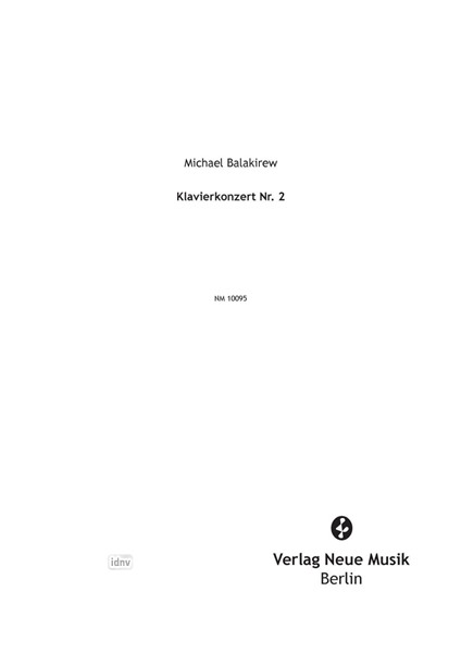 Klavierkonzert Nr. 2 für Klavier und Orchester Klavierkonzert Nr. 2 für Klavier und Orchester