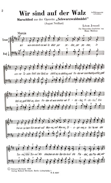 Wir sind auf der Walz für Männerchor Wir sind auf der Walz für Männerchor
