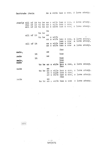 As a Wife Has a Cow für Klavier zu vier Händen (1970)