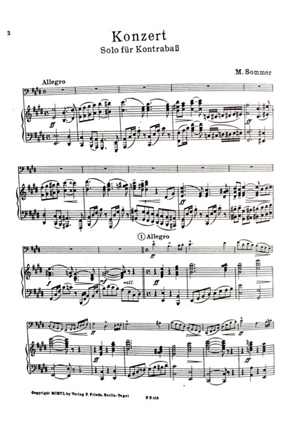 Konzert für Kontrabass und Klavier Konzert für Kontrabass und Klavier