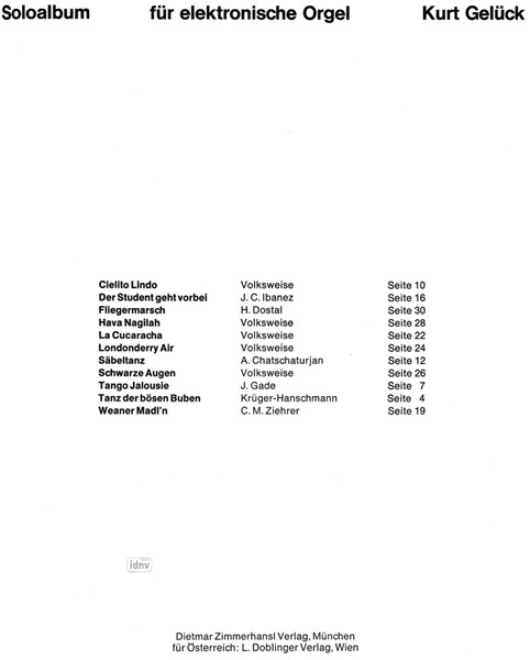 Soloalbum für elektronische Orgel Soloalbum für elektronische Orgel