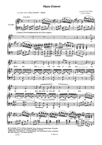 Plaisir d´Amour für Klavier Plaisir d´Amour für Klavier