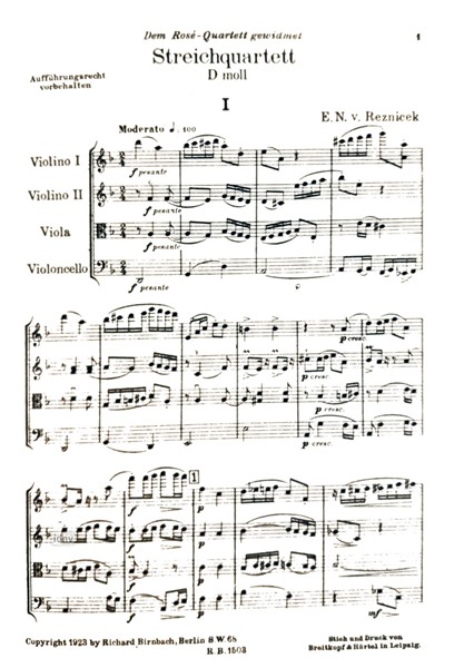 Streichquartett in D-Moll Streichquartett in D-Moll