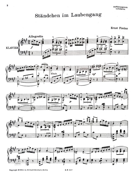 Ständchen im Laubengang für Klavier Ständchen im Laubengang für Klavier