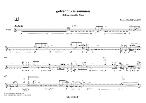 Getrennt-Zusammen für Oboe, Viola und Gitarre in beliebiger Kombination oder solistisch Getrennt-Zusammen für Oboe, Viola und Gitarre in beliebiger Kombination oder solistisch