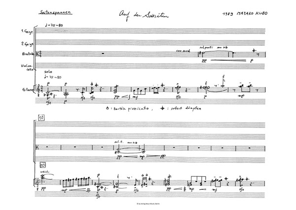 Auf den Sa(e)iten für Streichquartett und Gitarre Auf den Sa(e)iten für Streichquartett und Gitarre